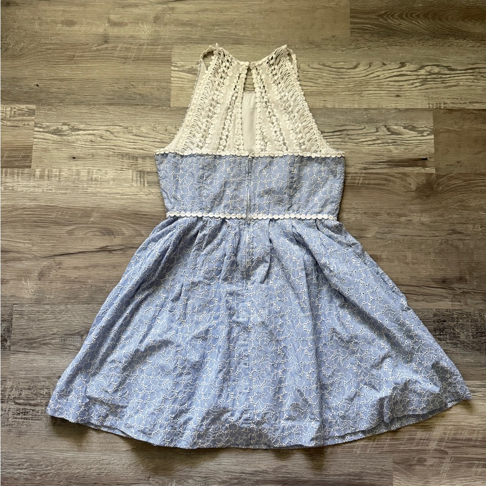 Lilly Pulitzer Light Blue Eyelet Halter Mini Dress - Picture 9 of 15
